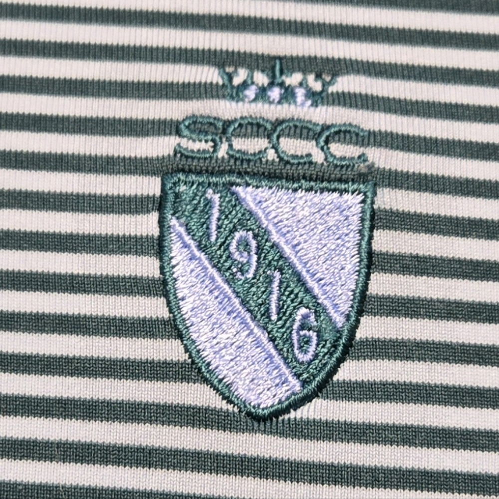 Greyson Men's Green Striped Polo Shirt Men's Size XL - Picture 3 of 8